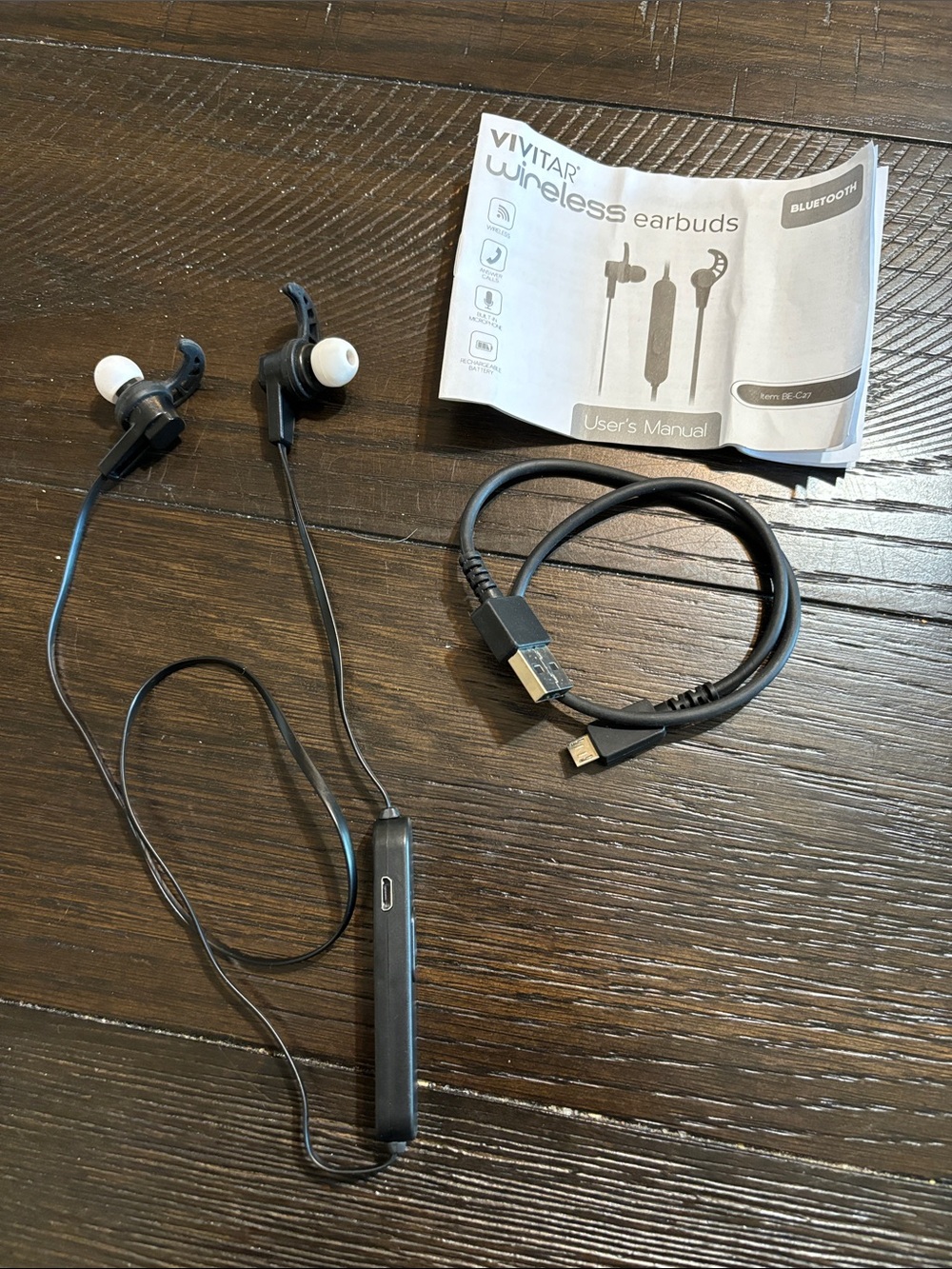 Vivitar Black Wireless Bluetooth Earbuds - In-Ear Sports Headphones
